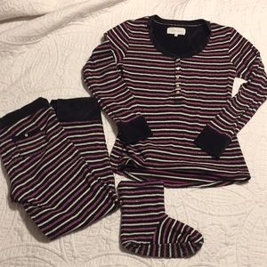 Victoria’s Secret pink/black glitter Pajamas sz L